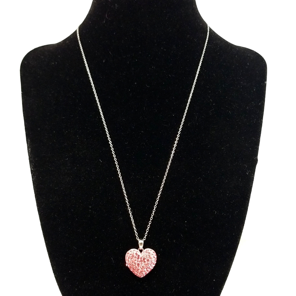 Kohl's Heart Pendant Faux  Gemstone Womens Necklace Size 18inches New